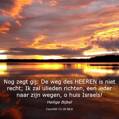 Picture 03 - Ezechiël 33:20 NLD - Nog zegt gij: De weg des HEEREN is niet recht; Ik - Bible Verse Picture