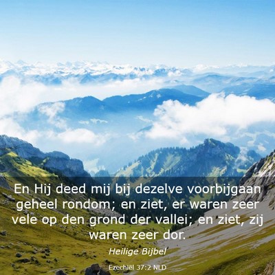 Picture 03 - Ezechiël 37:2 NLD - En Hij deed mij bij dezelve voorbijgaan geheel - Bible Verse Picture
