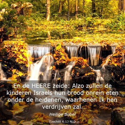 Picture 03 - Ezechiël 4:13 NLD - En de HEERE zeide: Alzo zullen de kinderen - Bible Verse Picture