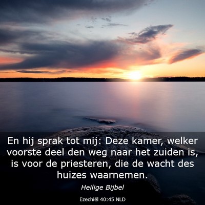Picture 03 - Ezechiël 40:45 NLD - En hij sprak tot mij: Deze kamer, welker voorste - Bible Verse Picture
