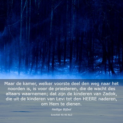 Picture 03 - Ezechiël 40:46 NLD - Maar de kamer, welker voorste deel den weg naar - Bible Verse Picture