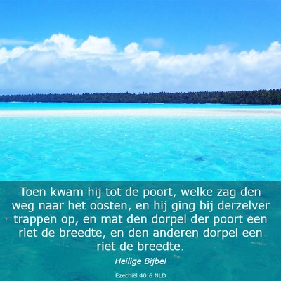 Picture 03 - Ezechiël 40:6 NLD - Toen kwam hij tot de poort, welke zag den weg - Bible Verse Picture