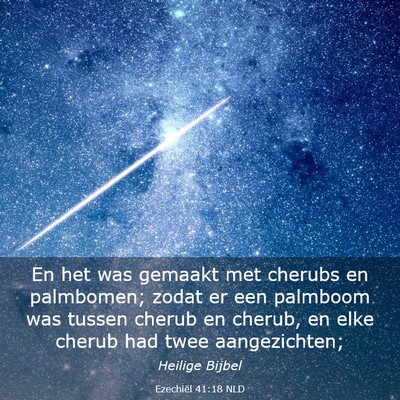 Picture 03 - Ezechiël 41:18 NLD - En het was gemaakt met cherubs en palmbomen; - Bible Verse Picture