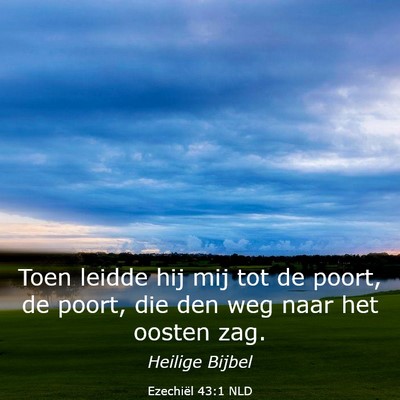 Picture 03 - Ezechiël 43:1 NLD - Toen leidde hij mij tot de poort, de poort, die - Bible Verse Picture