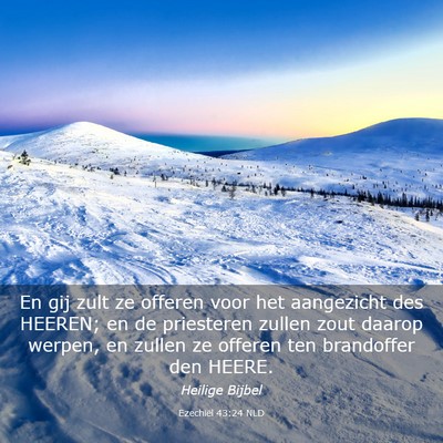 Picture 03 - Ezechiël 43:24 NLD - En gij zult ze offeren voor het aangezicht des - Bible Verse Picture