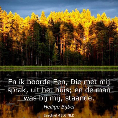 Picture 03 - Ezechiël 43:6 NLD - En ik hoorde Een, Die met mij sprak, uit het - Bible Verse Picture