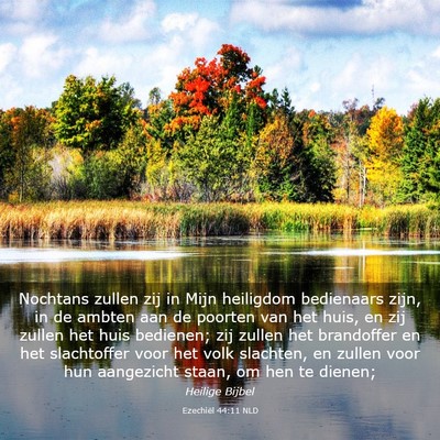 Picture 03 - Ezechiël 44:11 NLD - Nochtans zullen zij in Mijn heiligdom bedienaars - Bible Verse Picture