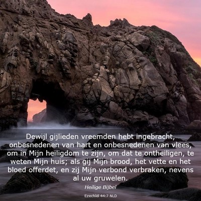 Picture 03 - Ezechiël 44:7 NLD - Dewijl gijlieden vreemden hebt ingebracht, - Bible Verse Picture