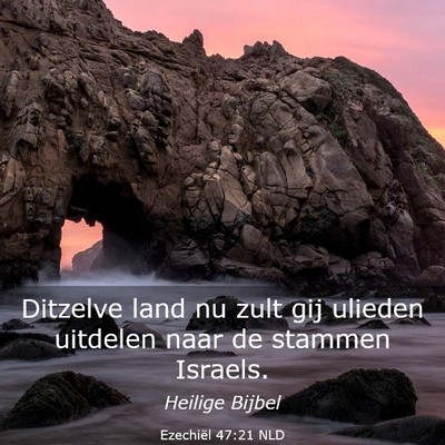 Picture 03 - Ezechiël 47:21 NLD - Ditzelve land nu zult gij ulieden uitdelen naar - Bible Verse Picture