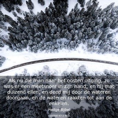 Picture 03 - Ezechiël 47:3 NLD - Als nu die man naar het oosten uitging, zo was er - Bible Verse Picture