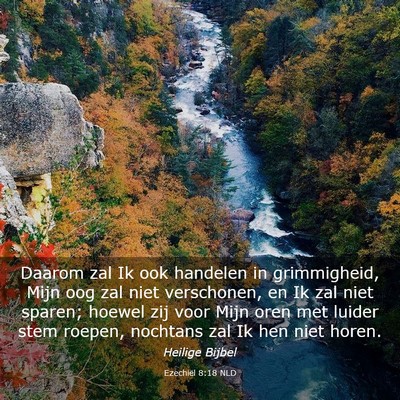 Picture 03 - Ezechiël 8:18 NLD - Daarom zal Ik ook handelen in grimmigheid, Mijn - Bible Verse Picture