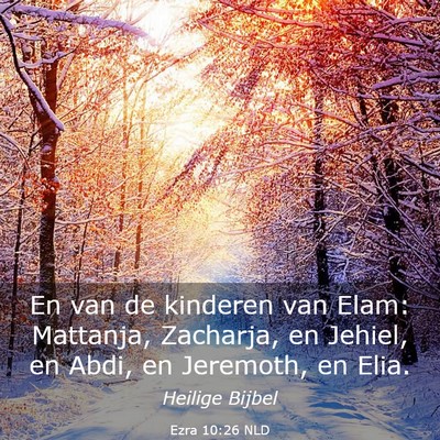 Picture 03 - Ezra 10:26 NLD - En van de kinderen van Elam: Mattanja, Zacharja, - Bible Verse Picture