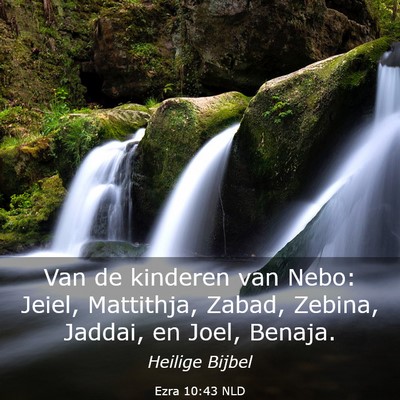 Picture 03 - Ezra 10:43 NLD - Van de kinderen van Nebo: Jeiel, Mattithja, - Bible Verse Picture