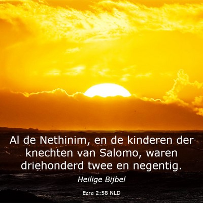 Picture 03 - Ezra 2:58 NLD - Al de Nethinim, en de kinderen der knechten van - Bible Verse Picture