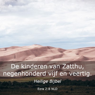 Picture 03 - Ezra 2:8 NLD - De kinderen van Zatthu, negenhonderd vijf en - Bible Verse Picture