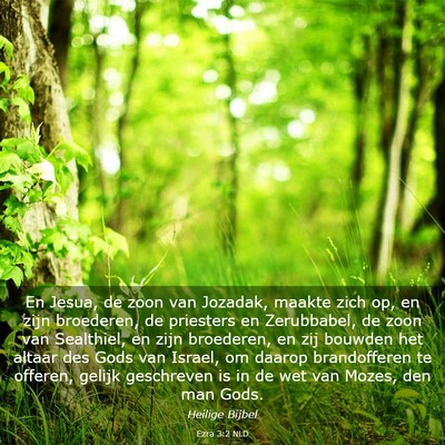 Picture 03 - Ezra 3:2 NLD - En Jesua, de zoon van Jozadak, maakte zich op, en - Bible Verse Picture
