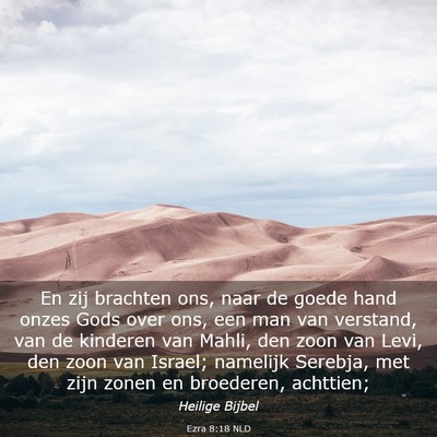 Picture 03 - Ezra 8:18 NLD - En zij brachten ons, naar de goede hand onzes - Bible Verse Picture