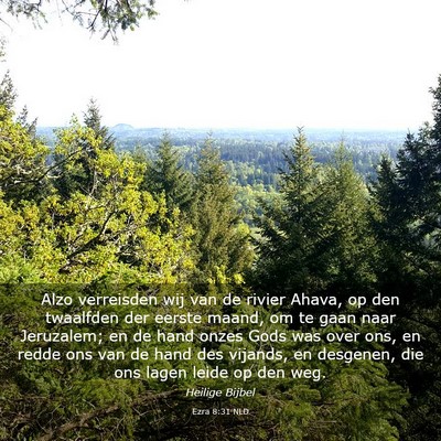 Picture 03 - Ezra 8:31 NLD - Alzo verreisden wij van de rivier Ahava, op den - Bible Verse Picture