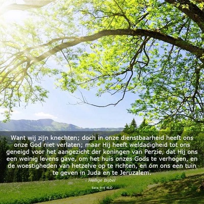 Picture 03 - Ezra 9:9 NLD - Want wij zijn knechten; doch in onze - Bible Verse Picture