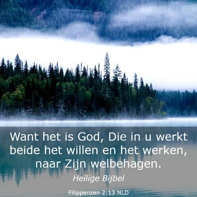 Picture 03 - Filippenzen 2:13 NLD - Want het is God, Die in u werkt beide het willen - Bible Verse Picture