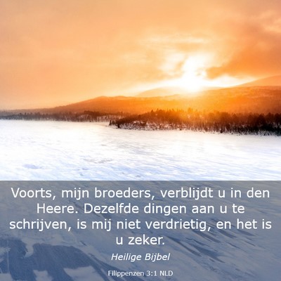 Picture 03 - Filippenzen 3:1 NLD - Voorts, mijn broeders, verblijdt u in den Heere. - Bible Verse Picture