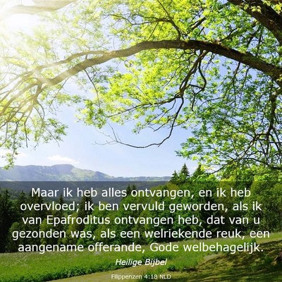 Picture 03 - Filippenzen 4:18 NLD - Maar ik heb alles ontvangen, en ik heb overvloed; - Bible Verse Picture