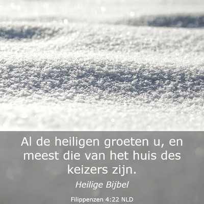 Picture 03 - Filippenzen 4:22 NLD - Al de heiligen groeten u, en meest die van het - Bible Verse Picture