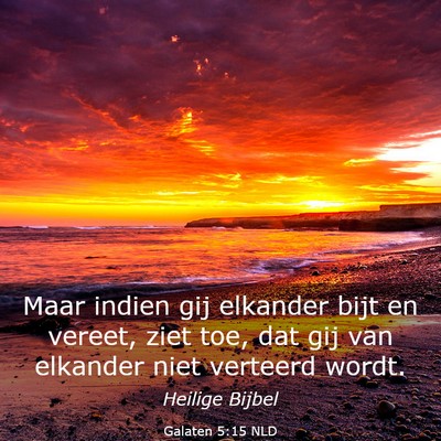 Picture 03 - Galaten 5:15 NLD - Maar indien gij elkander bijt en vereet, ziet - Bible Verse Picture