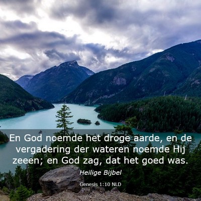 Picture 03 - Genesis 1:10 NLD - En God noemde het droge aarde, en de vergadering - Bible Verse Picture