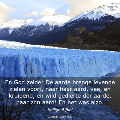 Picture 03 - Genesis 1:24 NLD - En God zeide: De aarde brenge levende zielen - Bible Verse Picture
