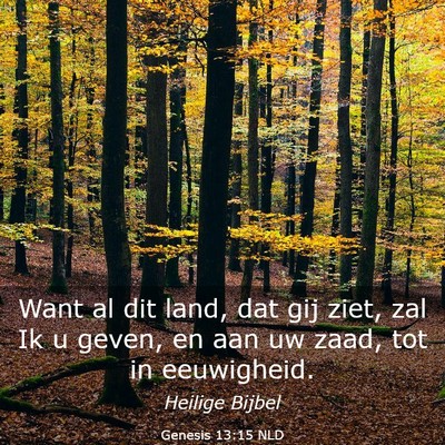 Picture 03 - Genesis 13:15 NLD - Want al dit land, dat gij ziet, zal Ik u geven, - Bible Verse Picture
