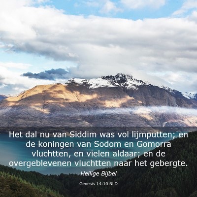Picture 03 - Genesis 14:10 NLD - Het dal nu van Siddim was vol lijmputten; en de - Bible Verse Picture