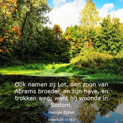 Picture 03 - Genesis 14:12 NLD - Ook namen zij Lot, den zoon van Abrams broeder, - Bible Verse Picture