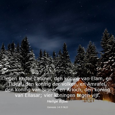 Picture 03 - Genesis 14:9 NLD - Tegen Kedor-Laomer, den koning van Elam, en - Bible Verse Picture