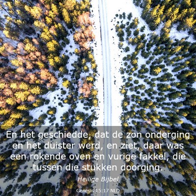 Picture 03 - Genesis 15:17 NLD - En het geschiedde, dat de zon onderging en het - Bible Verse Picture