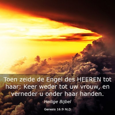 Picture 03 - Genesis 16:9 NLD - Toen zeide de Engel des HEEREN tot haar: Keer - Bible Verse Picture