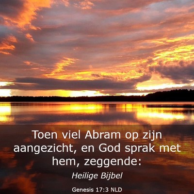 Picture 03 - Genesis 17:3 NLD - Toen viel Abram op zijn aangezicht, en God sprak - Bible Verse Picture