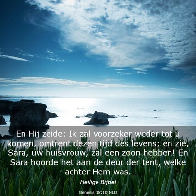 Picture 03 - Genesis 18:10 NLD - En Hij zeide: Ik zal voorzeker weder tot u komen, - Bible Verse Picture