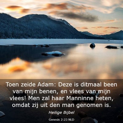 Picture 03 - Genesis 2:23 NLD - Toen zeide Adam: Deze is ditmaal been van mijn - Bible Verse Picture