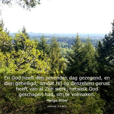 Picture 03 - Genesis 2:3 NLD - En God heeft den zevenden dag gezegend, en dien - Bible Verse Picture