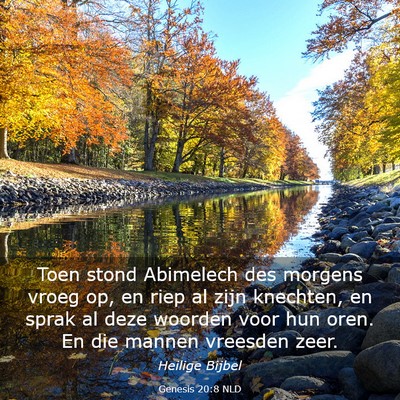 Picture 03 - Genesis 20:8 NLD - Toen stond Abimelech des morgens vroeg op, en - Bible Verse Picture