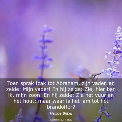 Picture 03 - Genesis 22:7 NLD - Toen sprak Izak tot Abraham, zijn vader, en - Bible Verse Picture