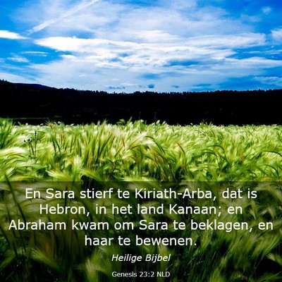 Picture 03 - Genesis 23:2 NLD - En Sara stierf te Kiriath-Arba, dat is Hebron, in - Bible Verse Picture