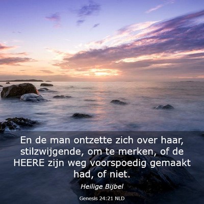 Picture 03 - Genesis 24:21 NLD - En de man ontzette zich over haar, stilzwijgende, - Bible Verse Picture