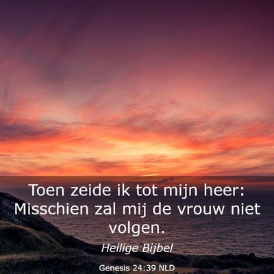 Picture 03 - Genesis 24:39 NLD - Toen zeide ik tot mijn heer: Misschien zal mij de - Bible Verse Picture