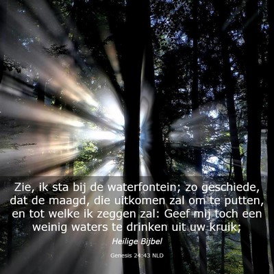 Picture 03 - Genesis 24:43 NLD - Zie, ik sta bij de waterfontein; zo geschiede, - Bible Verse Picture