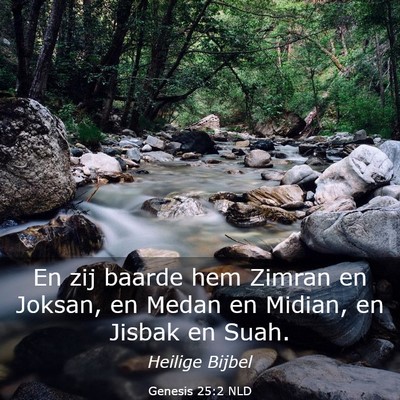 Picture 03 - Genesis 25:2 NLD - En zij baarde hem Zimran en Joksan, en Medan en - Bible Verse Picture