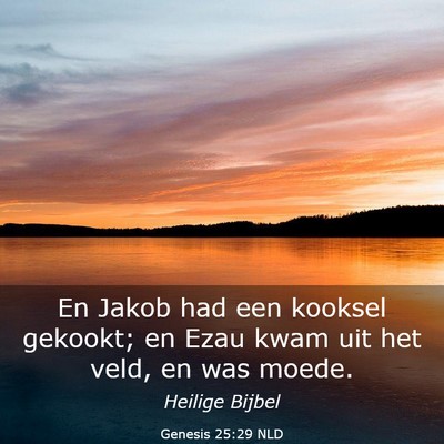 Picture 03 - Genesis 25:29 NLD - En Jakob had een kooksel gekookt; en Ezau kwam - Bible Verse Picture