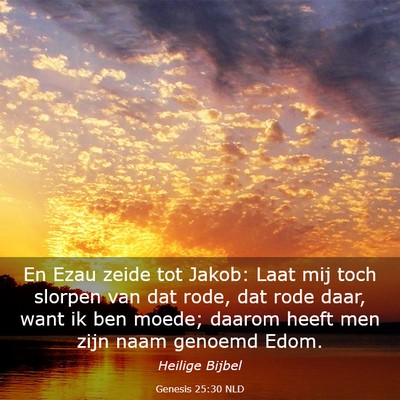 Picture 03 - Genesis 25:30 NLD - En Ezau zeide tot Jakob: Laat mij toch slorpen - Bible Verse Picture