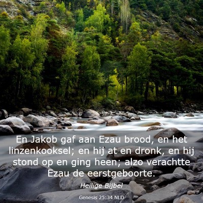 Picture 03 - Genesis 25:34 NLD - En Jakob gaf aan Ezau brood, en het - Bible Verse Picture